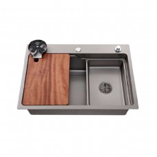 SANIWARE Nano Single Bowl Kitchen Sink(Gun Metal) SWP-KS-215-7546-SGM